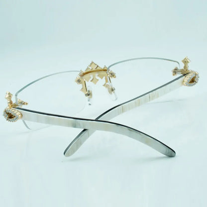 Iced Out Cross White Buffs - Clear Lens