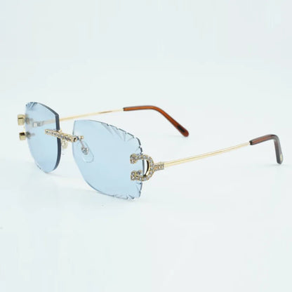 Iced Out C Decor Wires - Diamond Cut Light Blue Lens