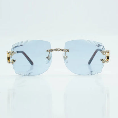 Iced Out C Decor Wires - Diamond Cut Light Blue Lens