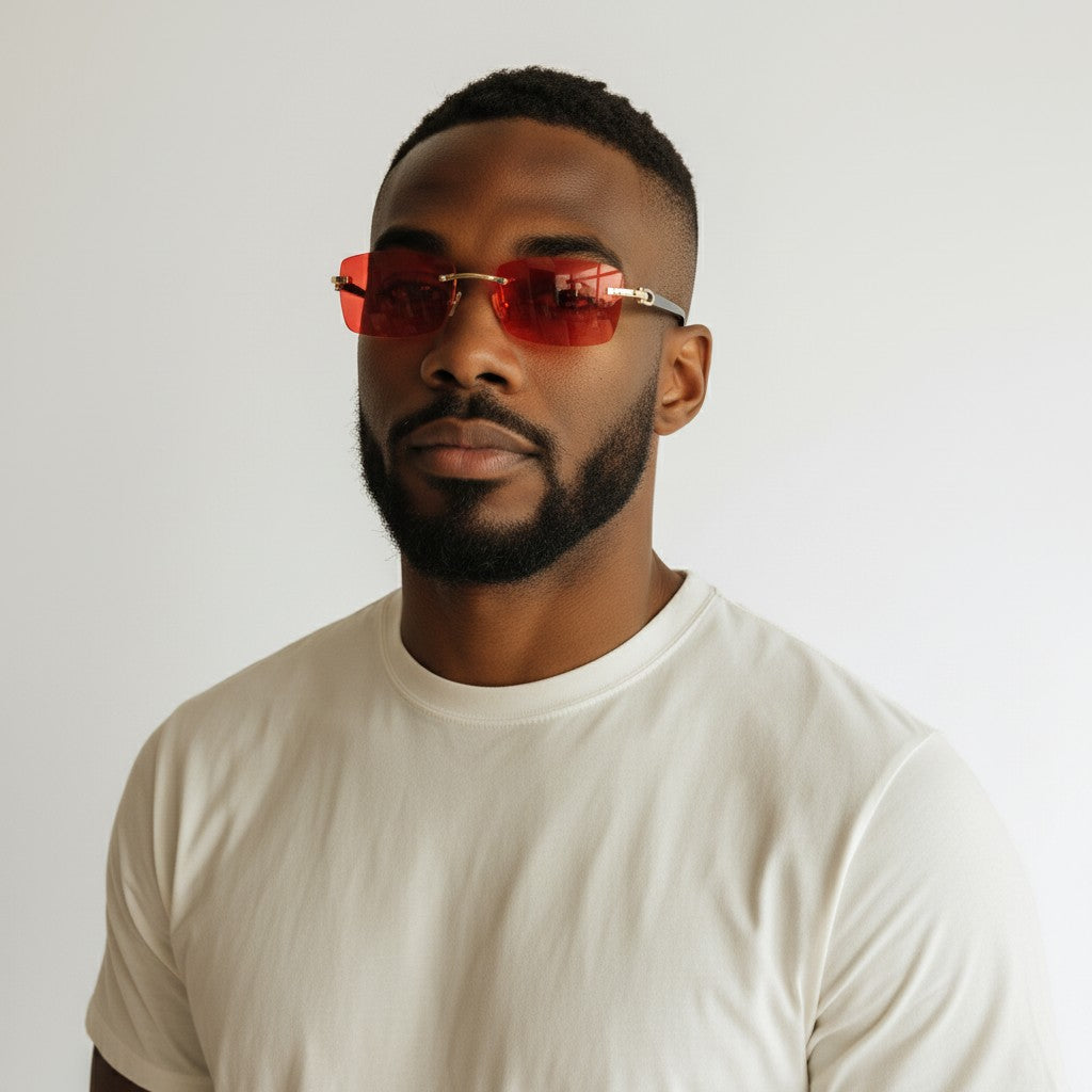 Black Buffs Red Lens - Dolla Shades