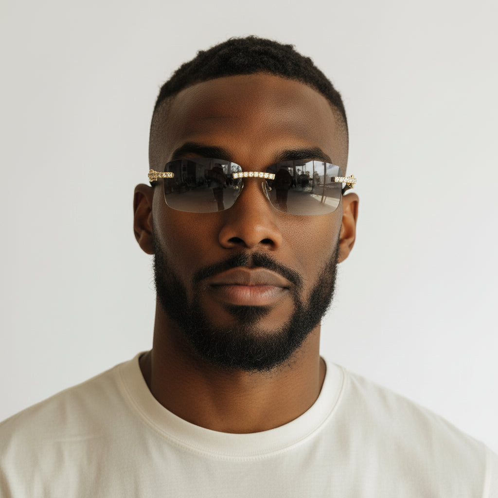 Iced Out White Buffs Silver Lens - Dolla Shades
