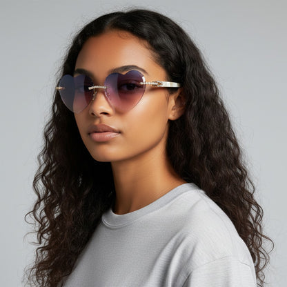 Iced Out White Buffs - Purple Heart Lenses - Dolla Shades