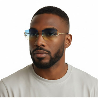 C Wires - Diamond Cut Two Tone Blue Lens - Dolla Shades