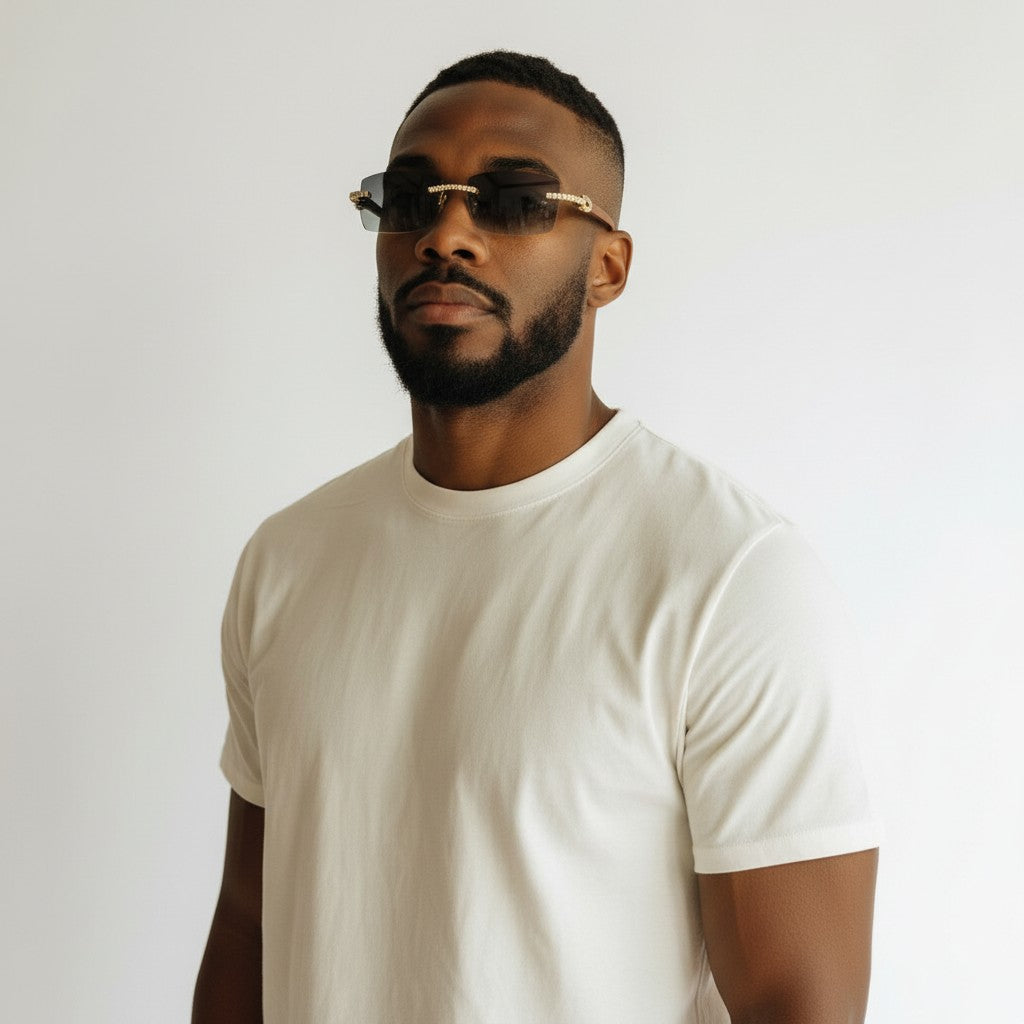Iced Out Wooden Frames Silver Lens - Dolla Shades