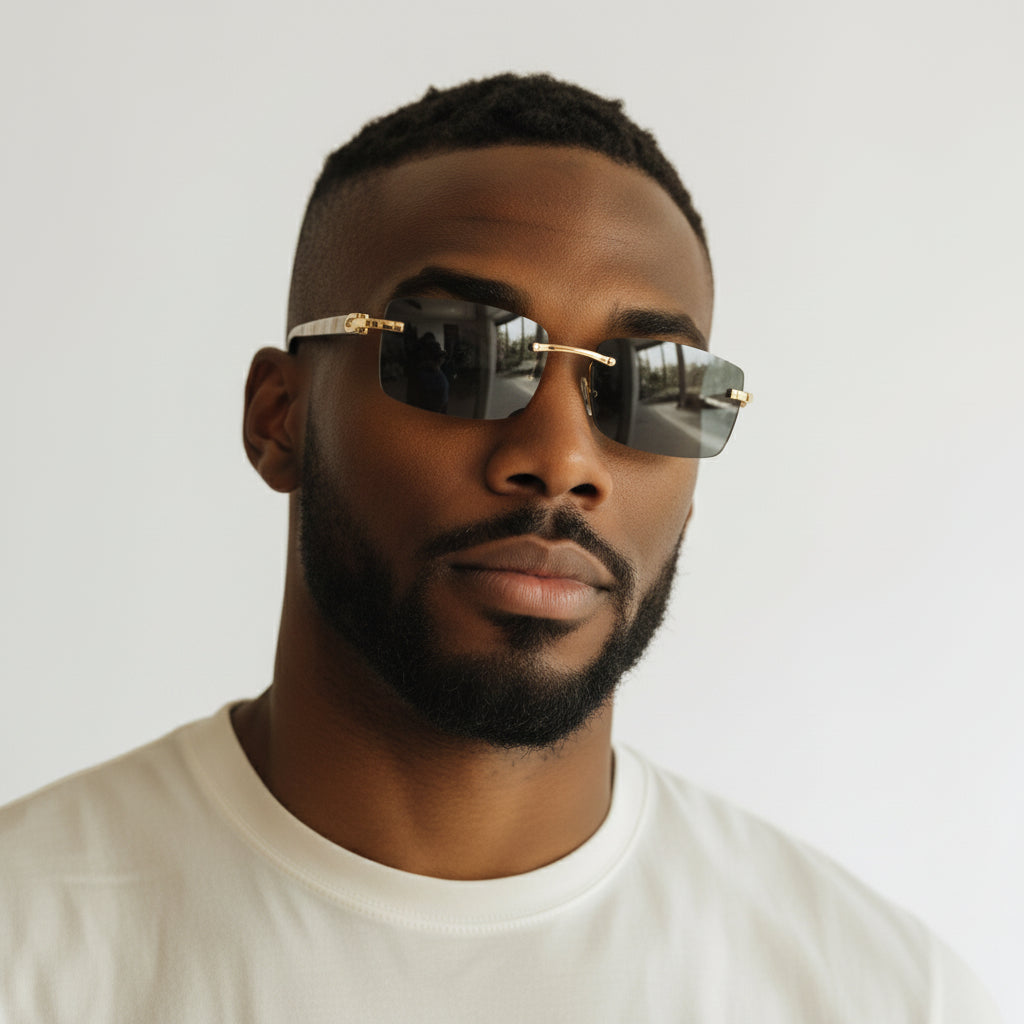 White Buffs Black Lens - Dolla Shades